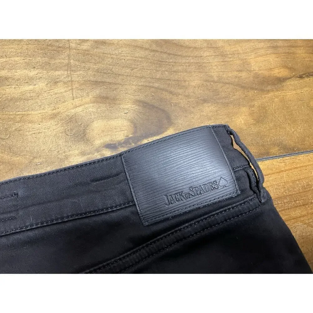 JACK OF SPADES Jeans Men's 36x30 Black High Roller Denim Straight Leg
